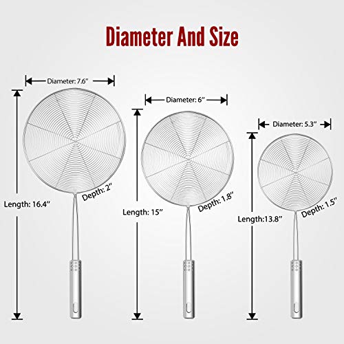Hiware Set of 3 Spider Strainer Skimmers
