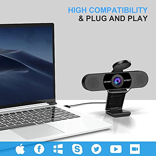 eMeet 1080P Webcam with Microphone, C960 Web Camera