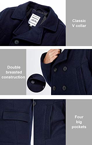 SOLOCOTE Boys' Double Breasted Pea Coat