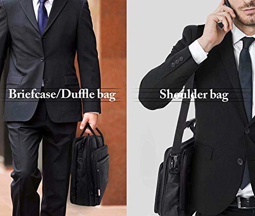 17 inch Laptop Bag, Travel Briefcase with Organizer, Expandable Large Hybrid Shoulder Bag, Water Resistant Business Messenger Briefcases for Men and Women Fits 17 15.6 Inch Laptop, Computer, Tablet