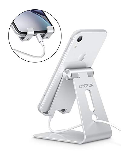 OMOTON C2 Adjustable Aluminum Cell Phone Stand in Silver