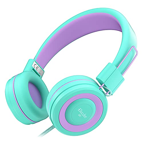 Elecder Kids Wired Headphones | Green/Purple