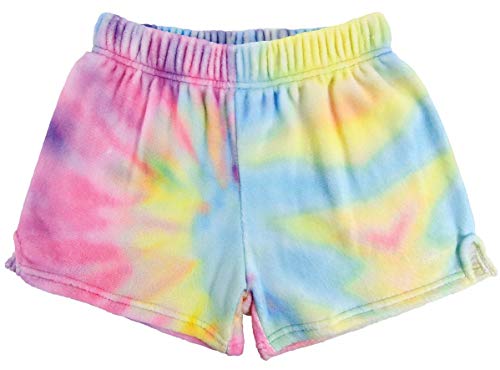 Pastel Tie Dye Plush Shorts for Big Girls