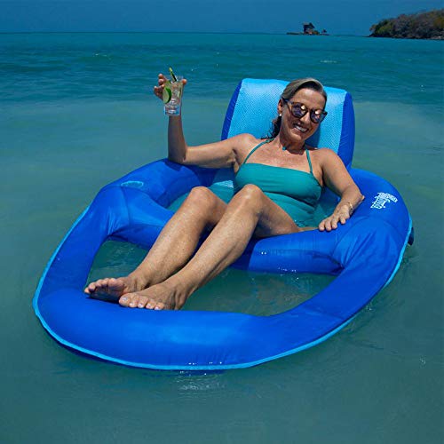SwimWays Inflatable Pool Recline Lounger with Hyper-Flat Valve