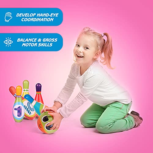 ToyVelt Kids Bowling Set (10 Pins, 2 Balls)