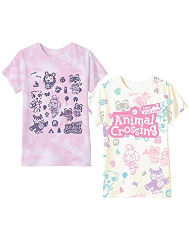 Animal Crossing Girls Tees 2-Pack (Pink/White, Size 14/16)