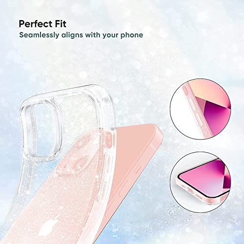 JJGoo Clear Glitter Sparkle Case for iPhone 13 - Cute and Protective