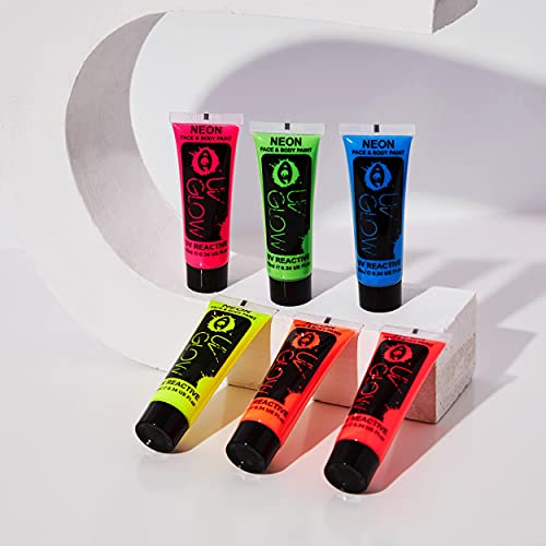 UV Glow Blacklight Face and Body Paint Set