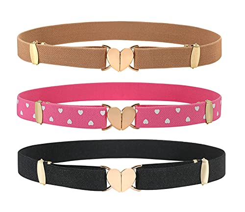 Elastic Belts for Girls 3 Pack
