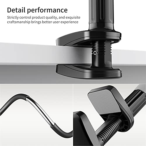 SAIJI Gooseneck Bed Phone Holder with Clip Bracket Clamp