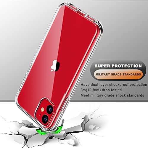 COOLQO 3-in-1 Clear Case with 2 Tempered Glass Screen Protectors for iPhone 11