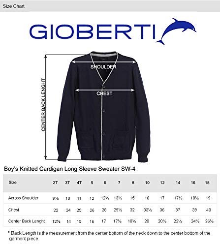 Gioberti Boy's Knitted Cardigan Sweater, Navy