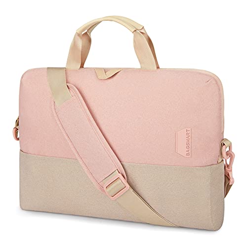 Laptop Bag for Women,BAGSMART 15.6 Inch Laptop Case Slim Computer Bag Briefcase,Pink