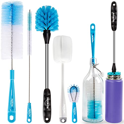 5 Pack Bottle Brush Cleaning Set: Long Handle for Narrow Neck Bottles and Cups