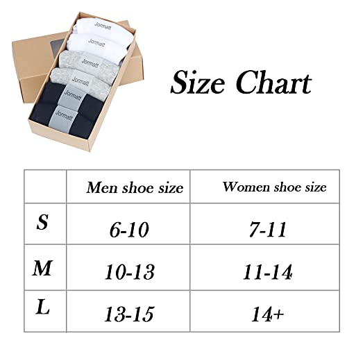 Men's Non-Slip No Show Socks (6 Pairs, Size 10-13)