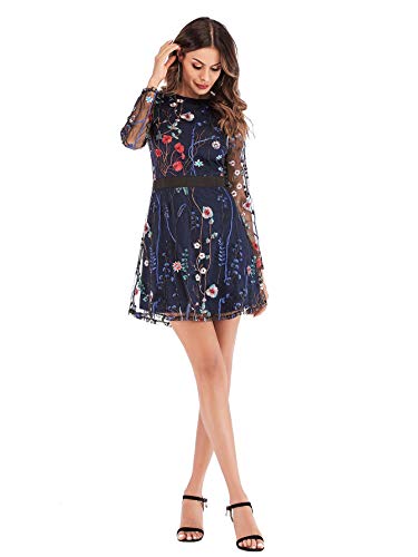 Floral Embroidery Party Dress
