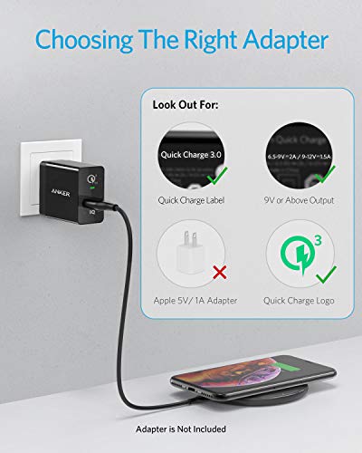 Anker Wireless Charger, 313 Wireless Charger (Pad), Qi-Certified 10W Max for iPhone