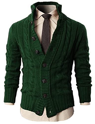 Stand Neck Button Cardigan Sweater