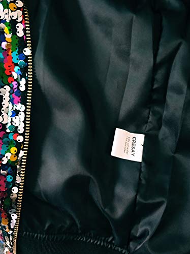 Cresay Women's Sequin Bomber Blazer Jacket