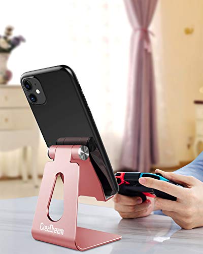 CreaDream Adjustable Aluminum Cell Phone Stand in Rose Gold