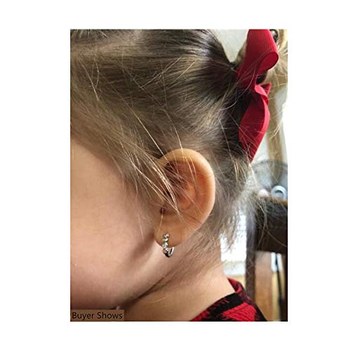 CZ Love Heart Sleeper Hoop Earrings for Women