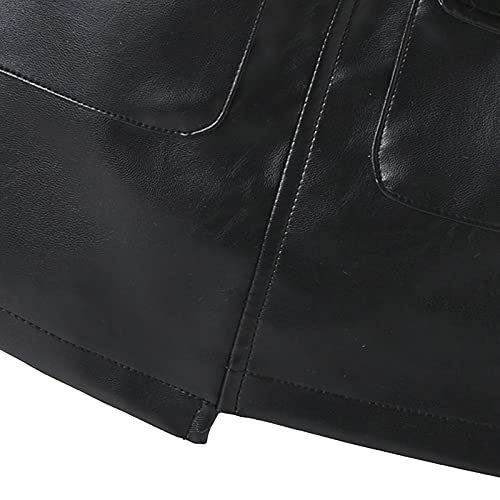 WASAIGOOD Toddler Girls Irregular PU Leather Skirt