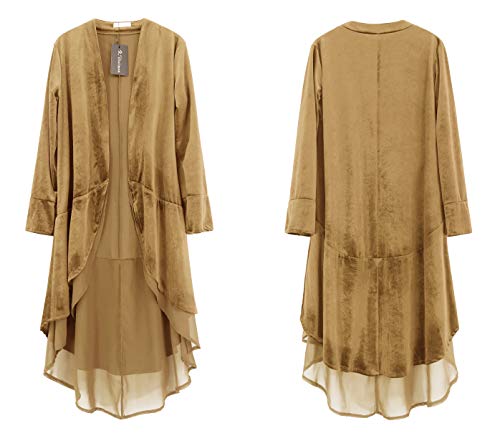 R.Vivimos Asymmetric Long Velvet Blazers Coat