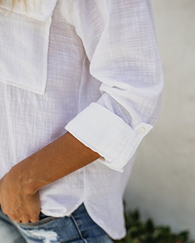 Women's Button Down Roll Up Sleeve Blouse