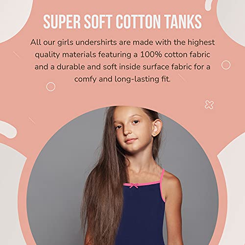 Tagless Cotton Tank Top 4-Pack (Girls, Scoop Neck, 7-8)
