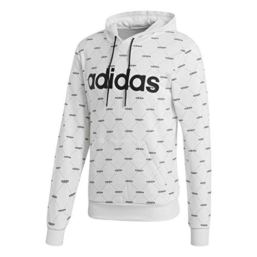 Adidas Linear Graphic Hoodie (White/Black, L)