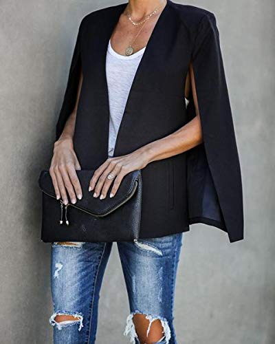 GAMISOTE Women's Split Sleeve Cape Blazer Jacket
