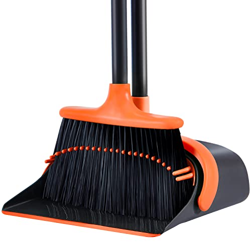SANGFOR Long Handle Broom and Dustpan Combo Set - for Home, Kitchen, Office