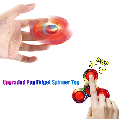 MILESTAR Pop Fidget Spinners, 12-Pack Simple Dimple Sensory Toy Set for Adults