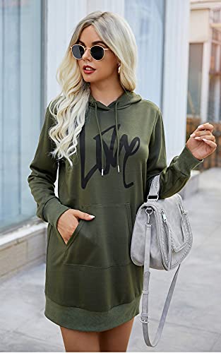 PRETTYGARDEN Women's Hooded Sweatshirt Dress