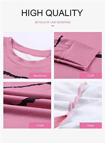 Acelitt Cozy Striped Sweatshirt Pink L