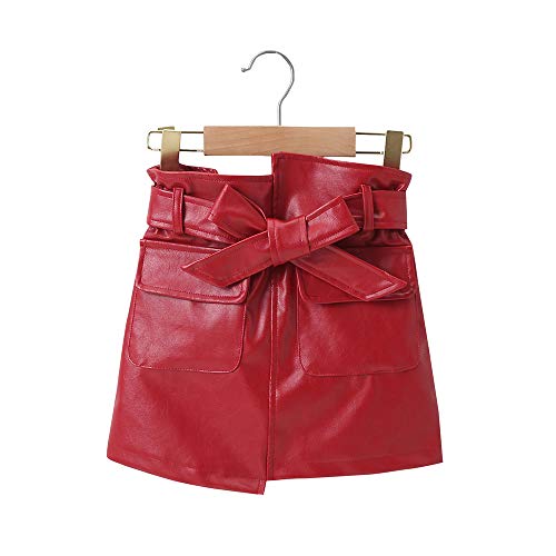 Girls PU Leather Short Skirt (Suitable for 3-7 Years Old)