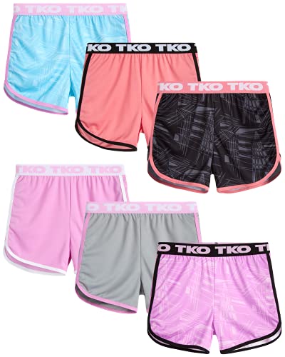 TKO Girls' 6-Pack Athletic Gym Shorts