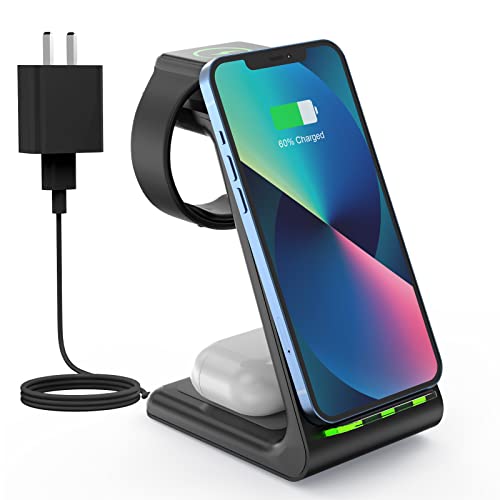 Wireless Charger Stand, CIYOYO 3 in 1 Fast Wireless Charging Station Dock for Apple Watch Series
