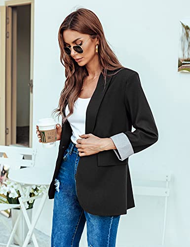 Genhoo Women's Button Blazer Jacket