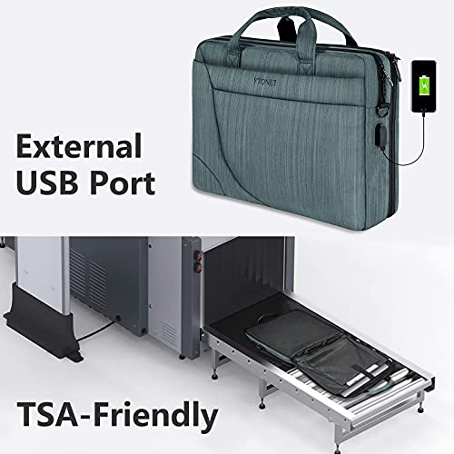 17 Inch Laptop Bag, Water Resistant Computer Bag with USB Port for Men, TSA Large Laptop Briefcase for Business Travel School, Messenger Bag with Shoulder Strap Fits Up to 17.3 In Laptops Notebook