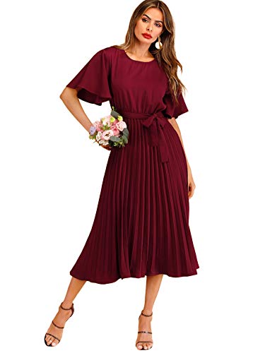 Elegant Pleated Flounce Dress