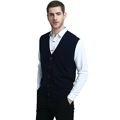 Men's Cashmere Blend Vest Cardigan
