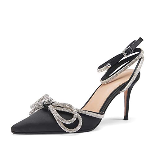 Rhinestone Ankle Strap High Heels