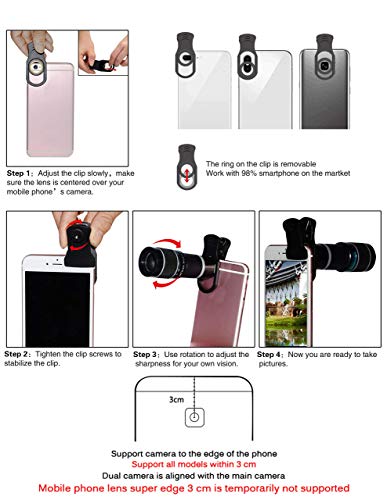 11-in-1 Universal Cell Phone Camera Lens Kit with Telephoto, Wide Angle, and Macro Lenses