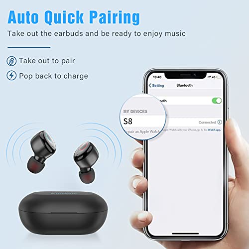 Kurdene Bluetooth Earbuds with IPX8 Waterproof and Touch Control