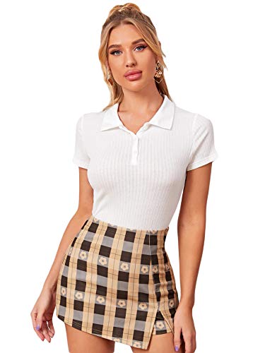 Button Front Ribbed Polo Tee