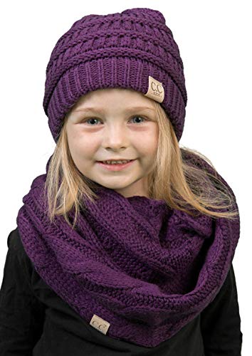 Kids Purple Beanie & Scarf Bundle