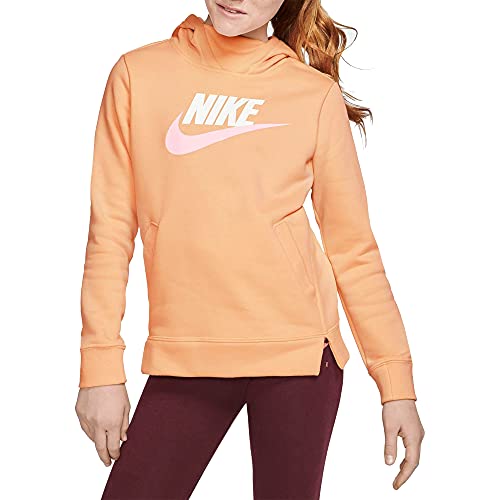 Nike Girls' Orange and Purple Pullover Hoodie