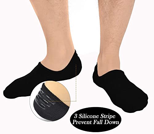 Men's Non-Slip No Show Socks (6 Pairs, Size 10-13)