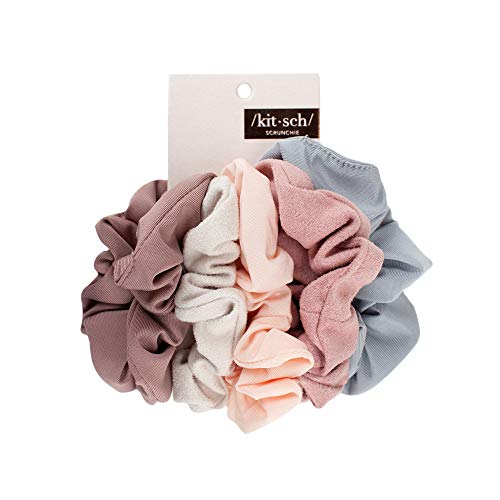 Kitsch Matte Scrunchies - 5 Pack (Blush/Mauve)